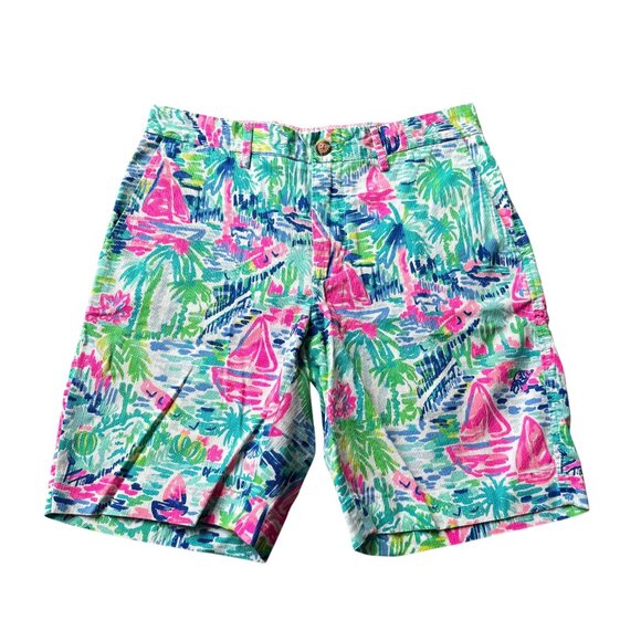 Lilly Pulitzer Mens Beaumont Short Colorful Size 30 Salt In The Air
